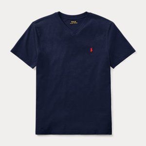 Boys Polo Cotton Jersey V-Neck Tee- S 8